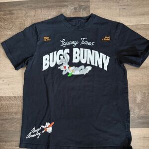 Vtg 100% Cotton Looney Tunes Bugs Bunny Black T-Shirt Fits Large